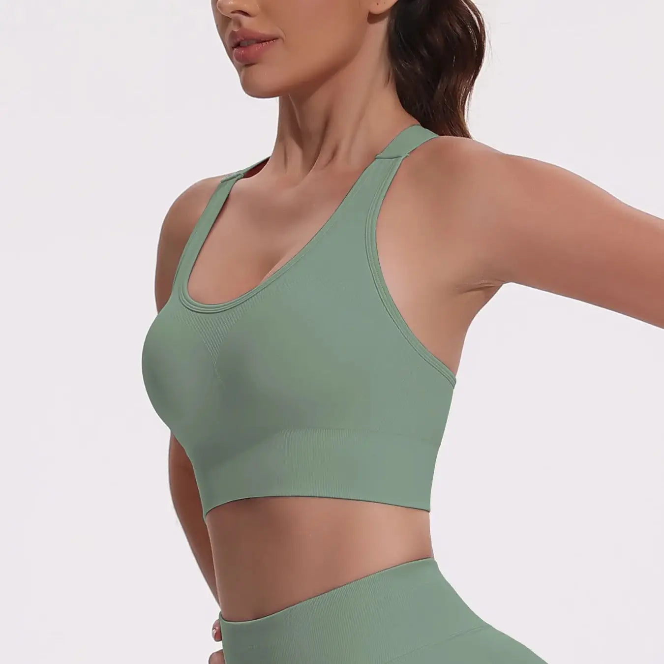 Beautiful Back Sports Bras For Women Seamless Adjustable Strap Shockproof Elastic Fitness Athletic Brassiere Slim Yoga Top