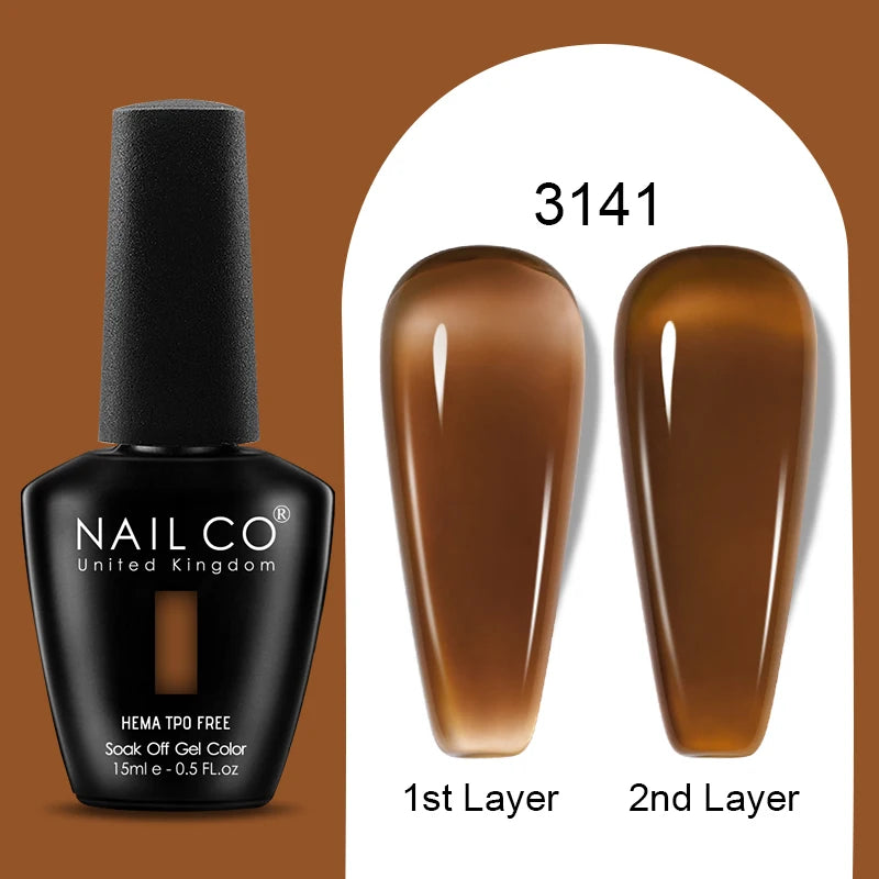 NAILCO 15ml Colorful Jelly Gel Nail Polish Gorgeous Color HEMA TPO FREE Soak Off UV LED Semi Permanent Long Wear Gel Varnish
