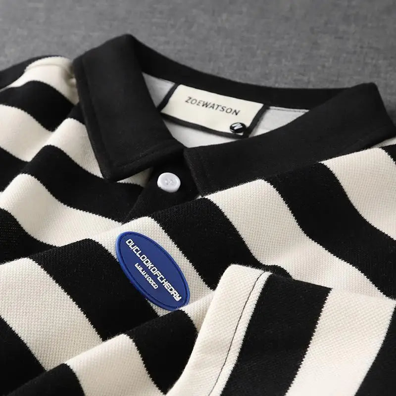 Striped Preppy Summer Polo Shirt