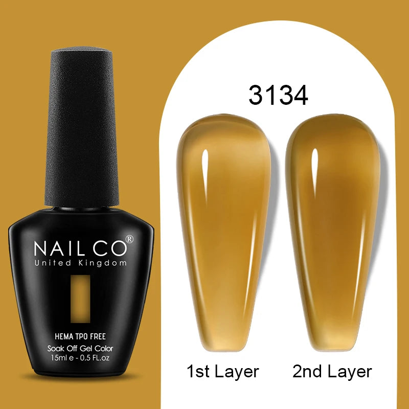 NAILCO 15ml Colorful Jelly Gel Nail Polish Gorgeous Color HEMA TPO FREE Soak Off UV LED Semi Permanent Long Wear Gel Varnish