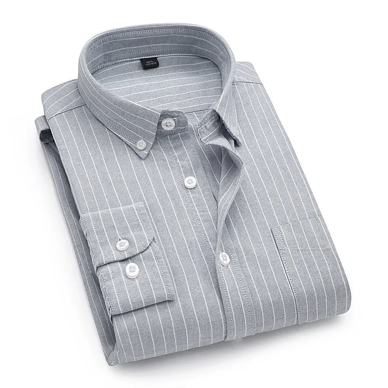 Vertical Striped Oxford Cotton Shirt