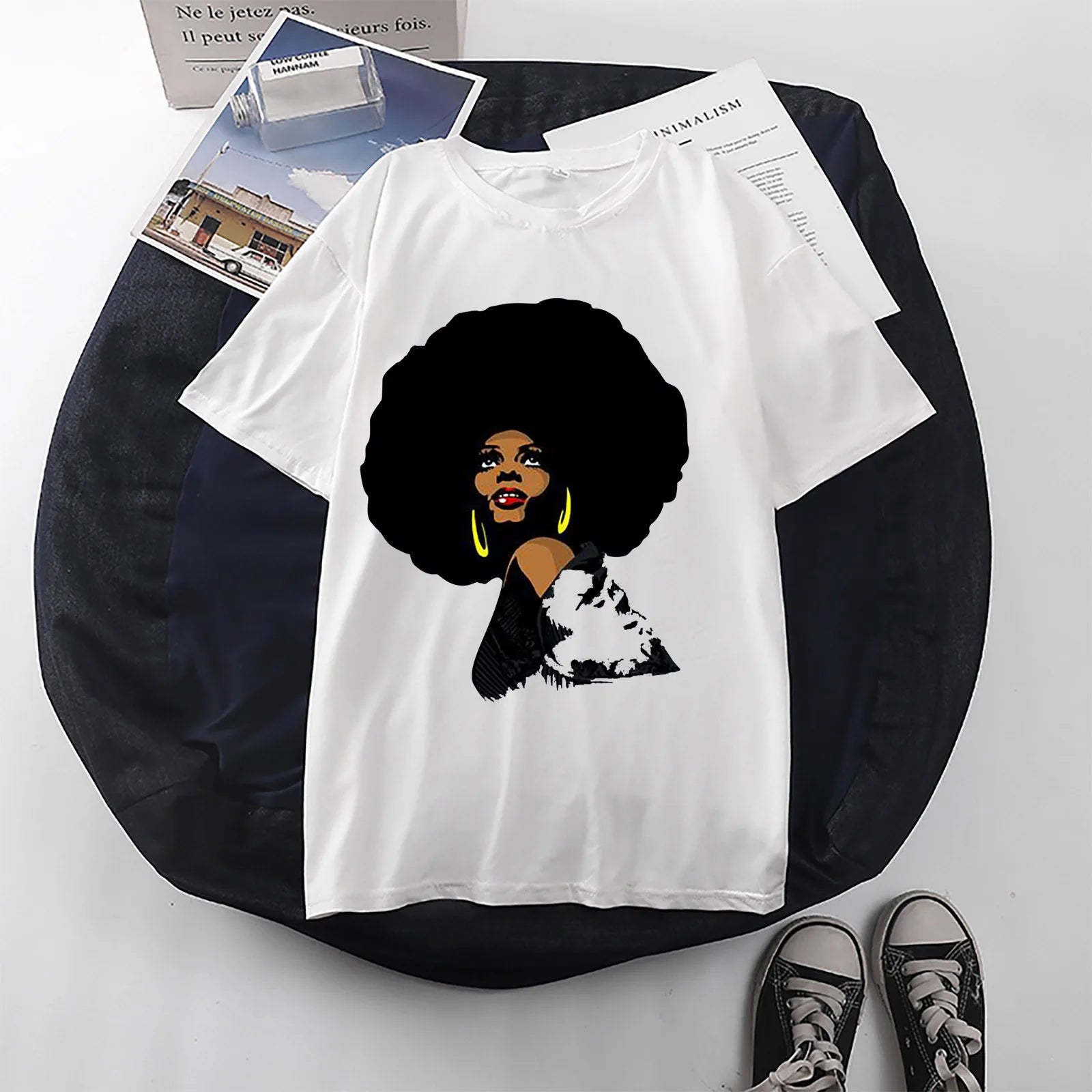 Women's Short-sleeved T-shirt, Black Fashion Printed Base Shirt Tops Graphic T Shirts Aesthetic Clothes Polyester Fiber Fabric