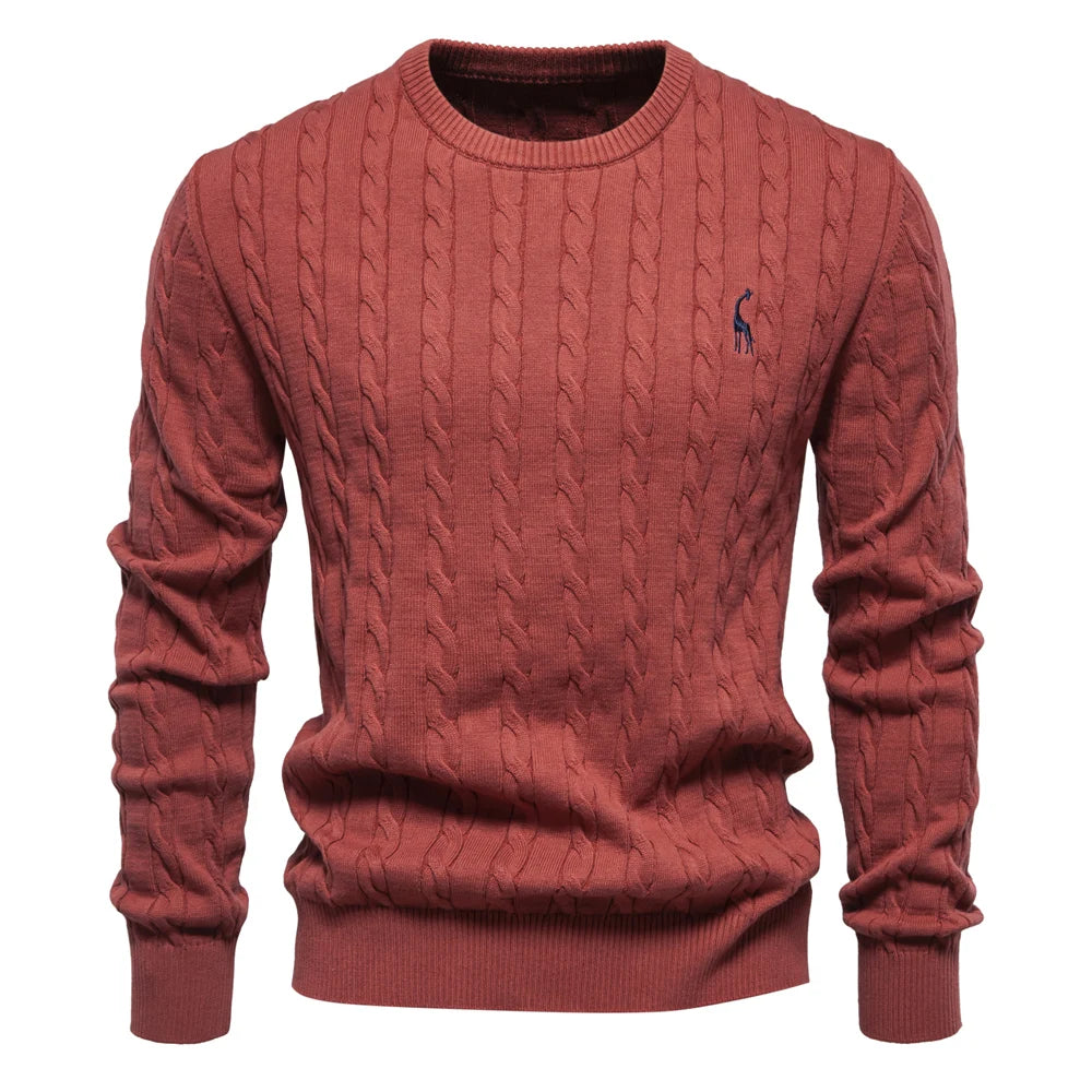 Giraffe Embroidered Knit Pullover