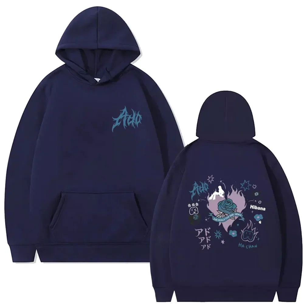 Ado World Tour 2025 Hibana Hoodie Men Women Clothing Fashion Japanese Style Pullover Man Casual Cotton Vintage Hooded Tracksuit