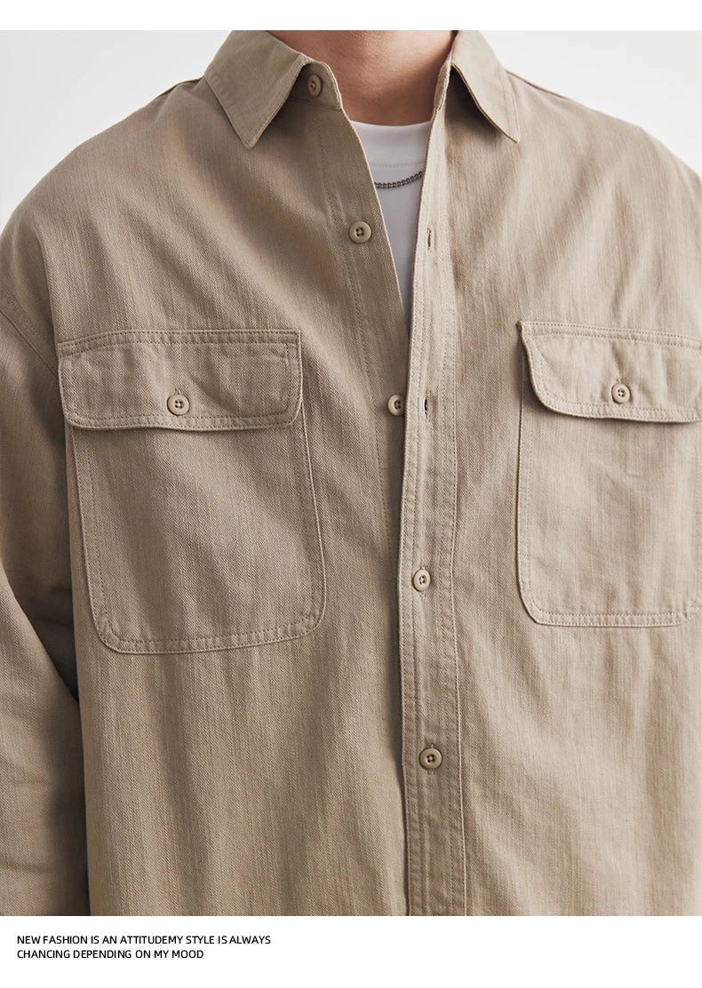 Vintage Cotton Workwear Shirt Men