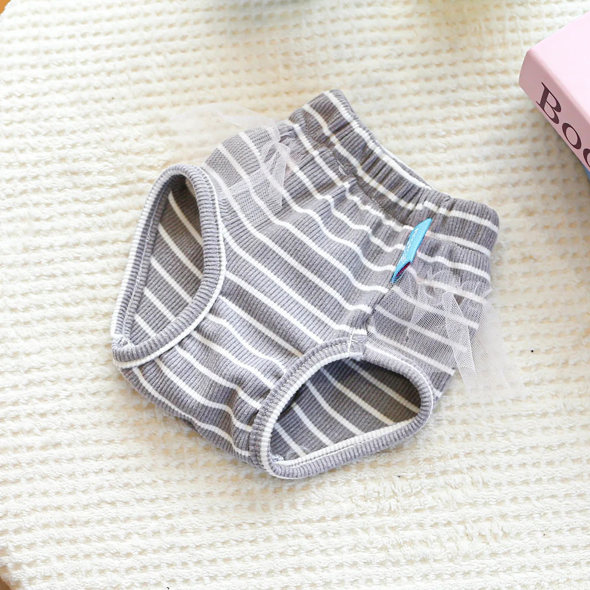 Striped Cotton Puppy Panties Set