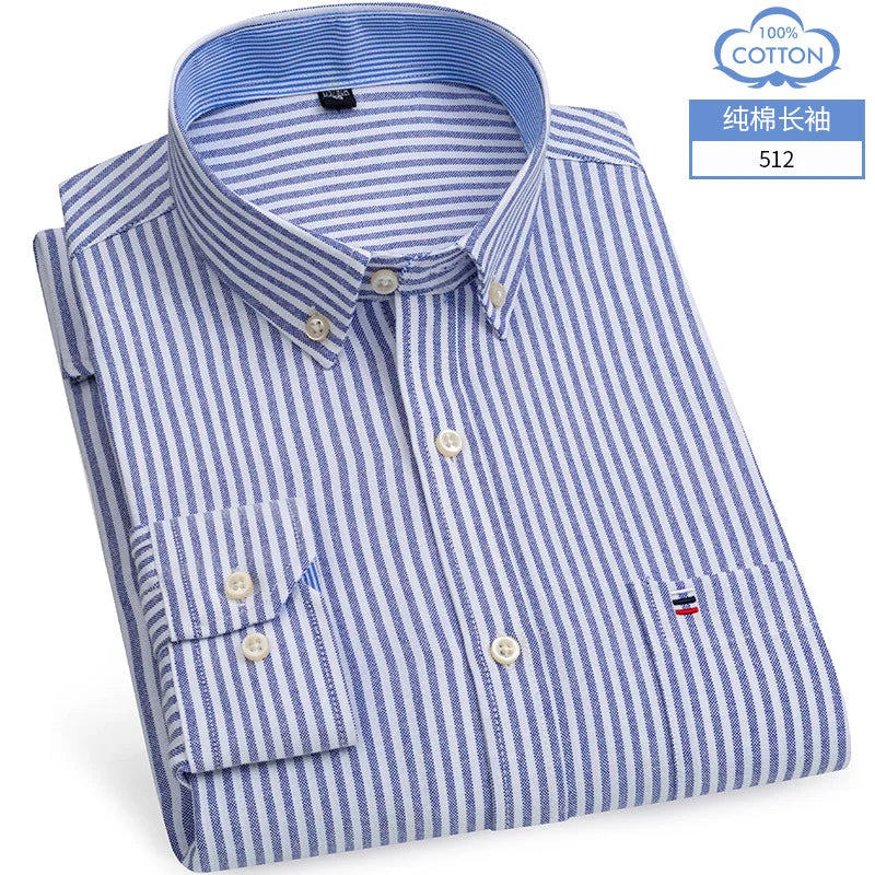 Oxford Striped Cotton Casual Shirt