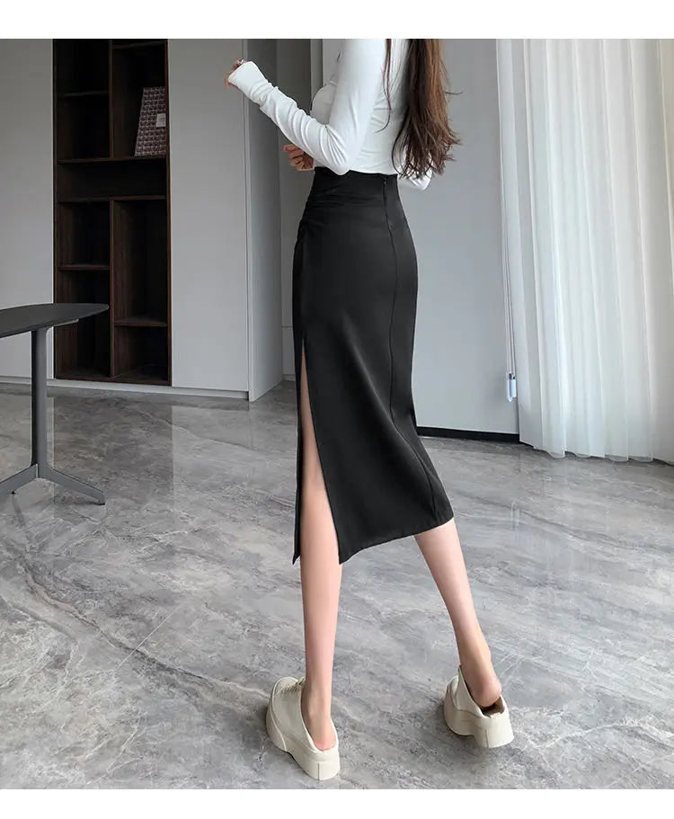 Sleek Pleated High Waist Skirt
