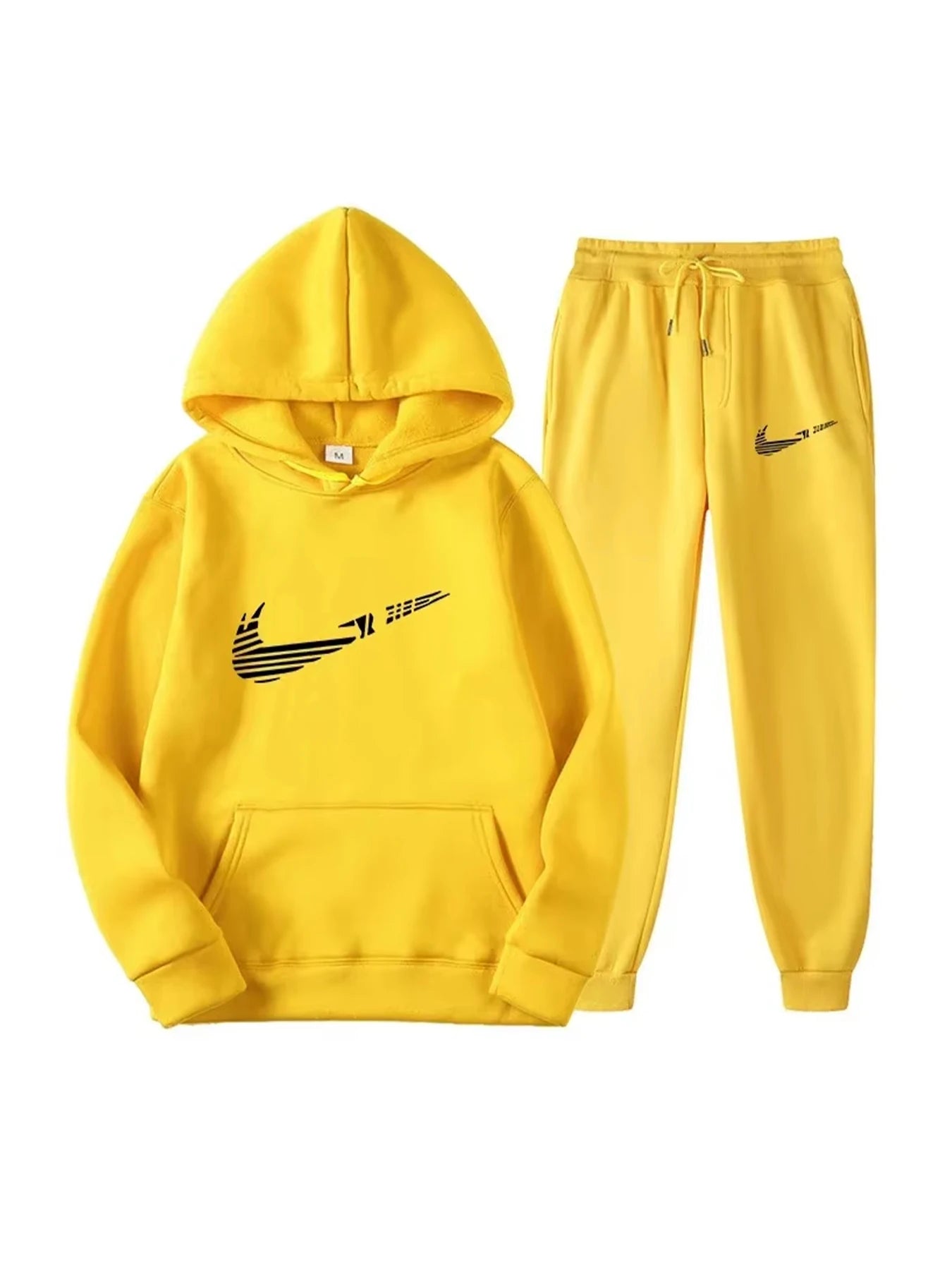 Men Tracksuit 2 Pieces Sets Hooded Sweatshirt +Drawstring Pants Male Hoodies Running Sportswear Men Women Autumn Sportwear