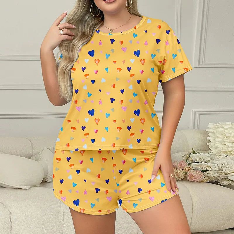 Plus Size Printed Pajama Set