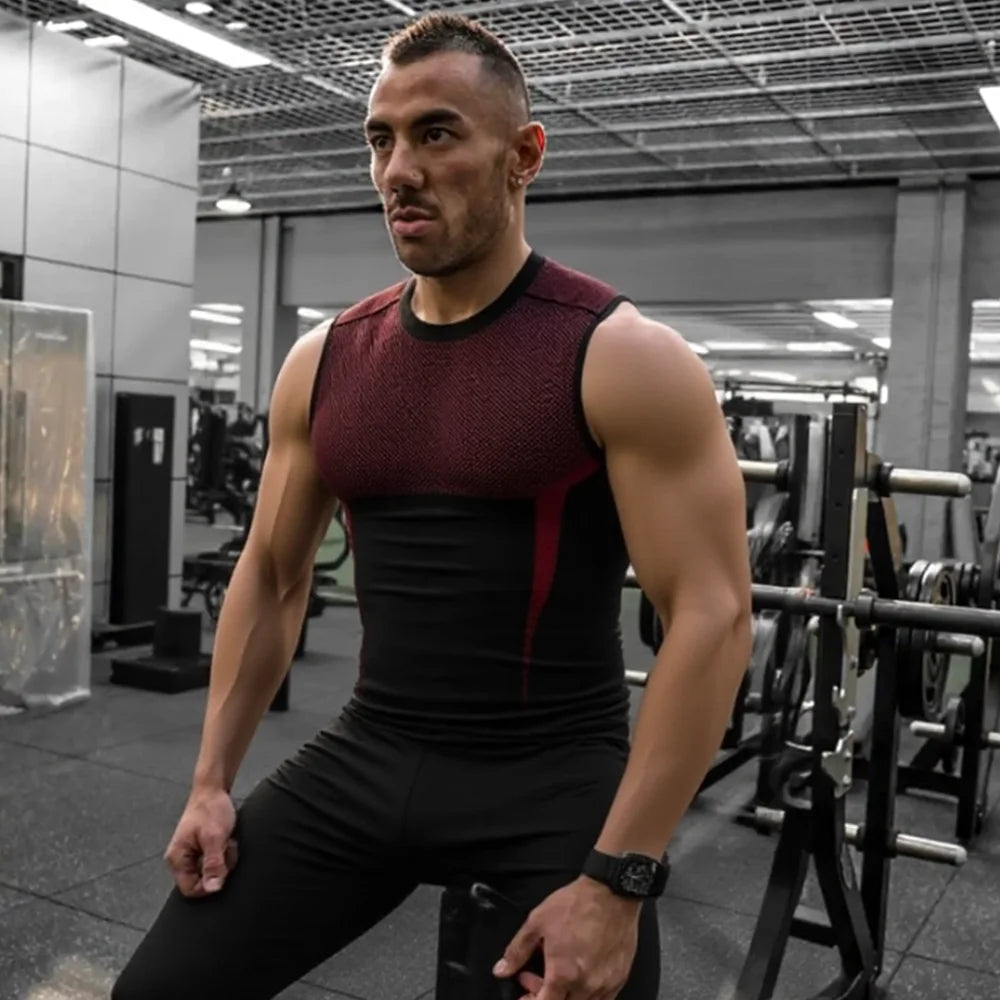 Men's Quick Dry Sport Vest Summer Training Tanktop Sleeveless Gym Workout Fitness Tops Running Tee for Active Men
