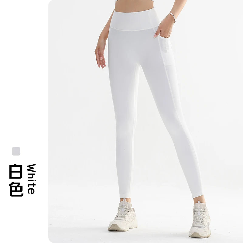 Yoga Leggings for Fitness Legging Sport Side Pocket Pants Female Soft High Waist Leggins Push Up Gym Tights Women