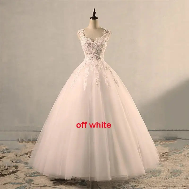 Sleeveless Wedding Dresses Classic Sweetheart Vestido De Noiva Luxury Lace Bridal Ball Gown Formal Robe De Mariee Customized