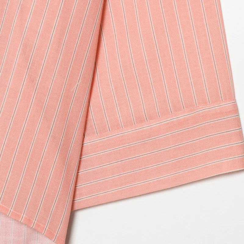 Women's Pink Striped Shirts Summer Asymmetric Button Mid Sleeve Loose Fit Shirts Casual Office Look Vintage Elegant Female Tops