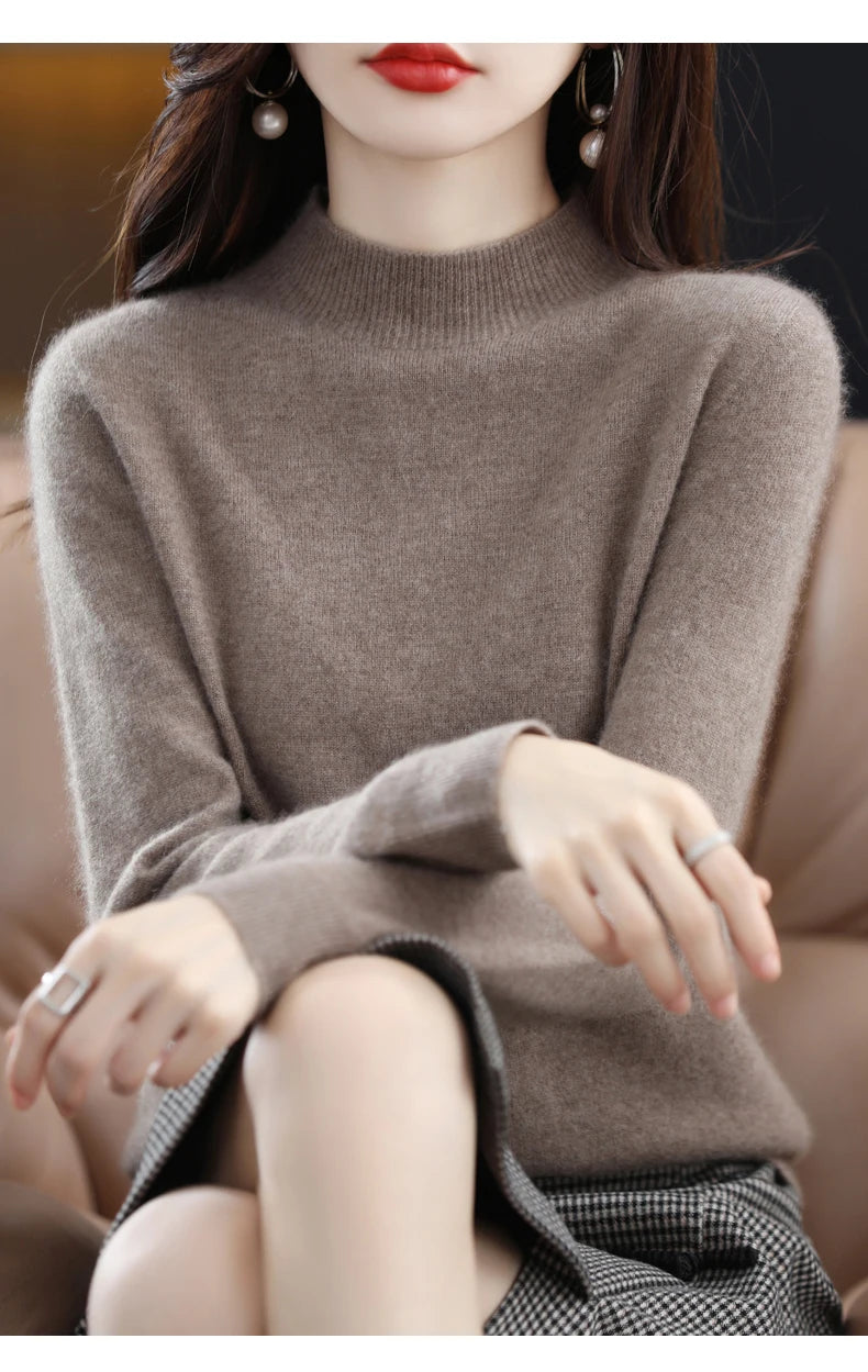 Merino Wool Mock Neck Pullover