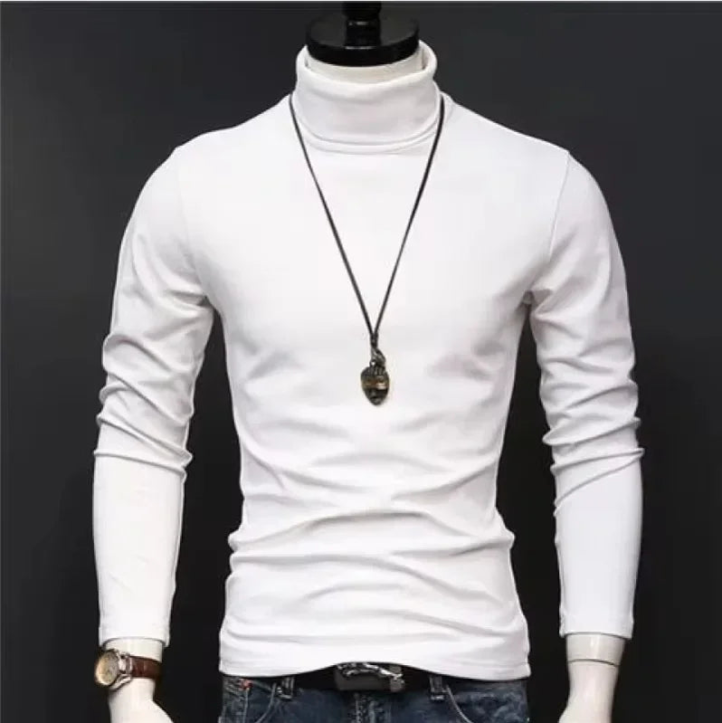 Slim Black Turtleneck Tee Men