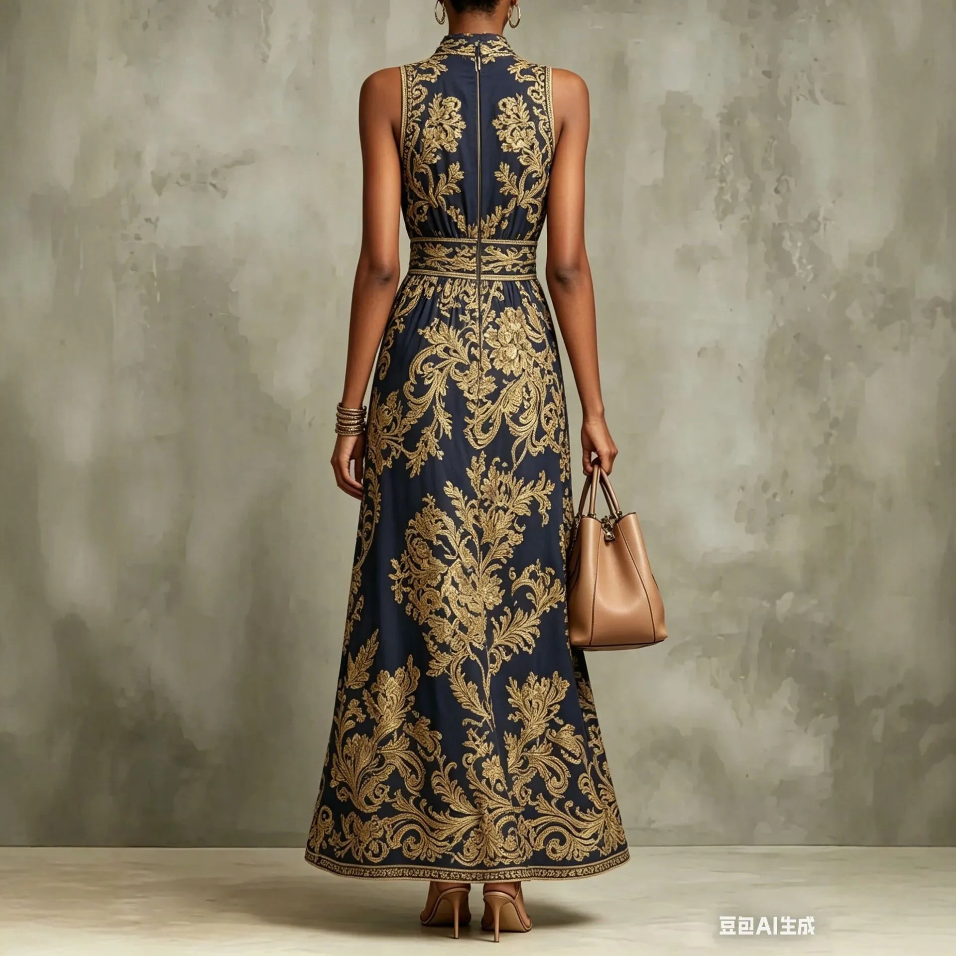 Elegant Party Evening 2026 Summer Long Dresses New Vintage Classic Pattern Flower Printed Lapel A-Line Dresses For Women