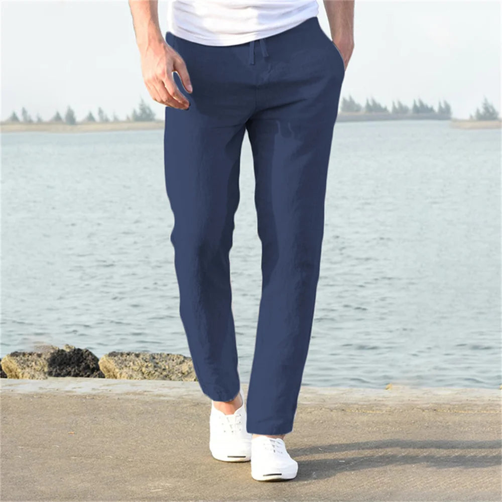 Cotton Linen Casual Straight Pants