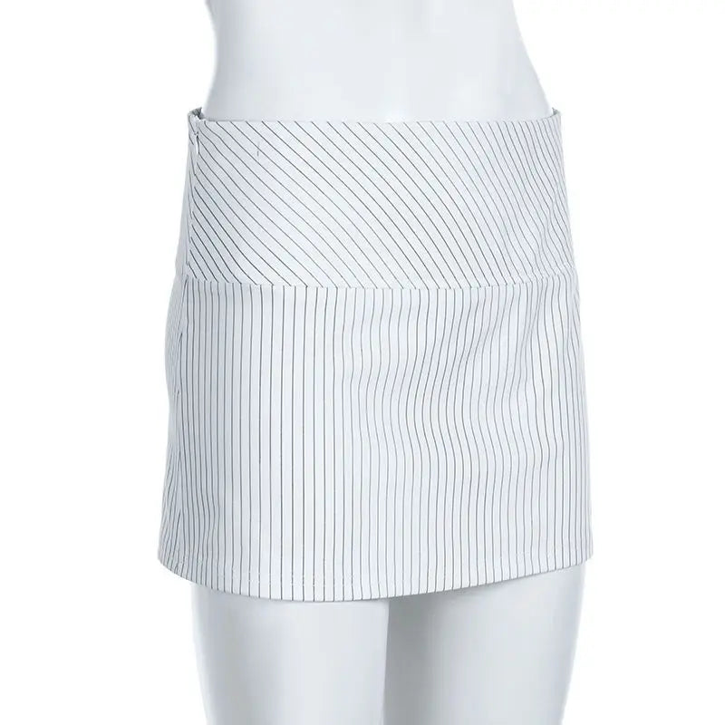 Women Low Waist Skirts Stripes A-line High Waist Skirt for Women Hips Spliced Short Skirt Ladies Bodycon Layered Mini Bottoms
