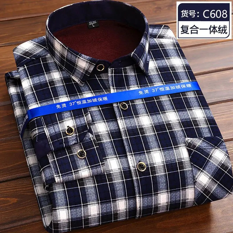 Fleece Plaid Thermal Shirt Jacket