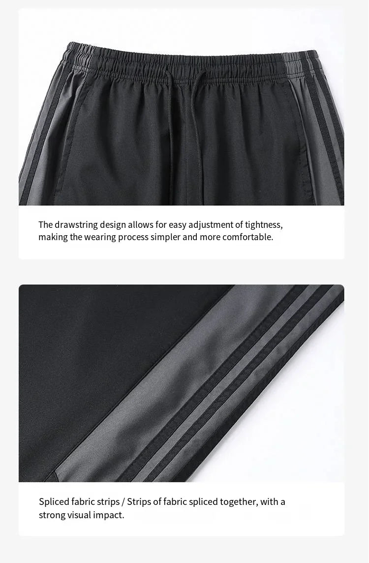 Men Fashion Tracksuit 2‑Piece Set, Stand Collar Zip‑Up Jacket & Drawstring Pants, Striped Casual Sports Outfit For Autumn Winter