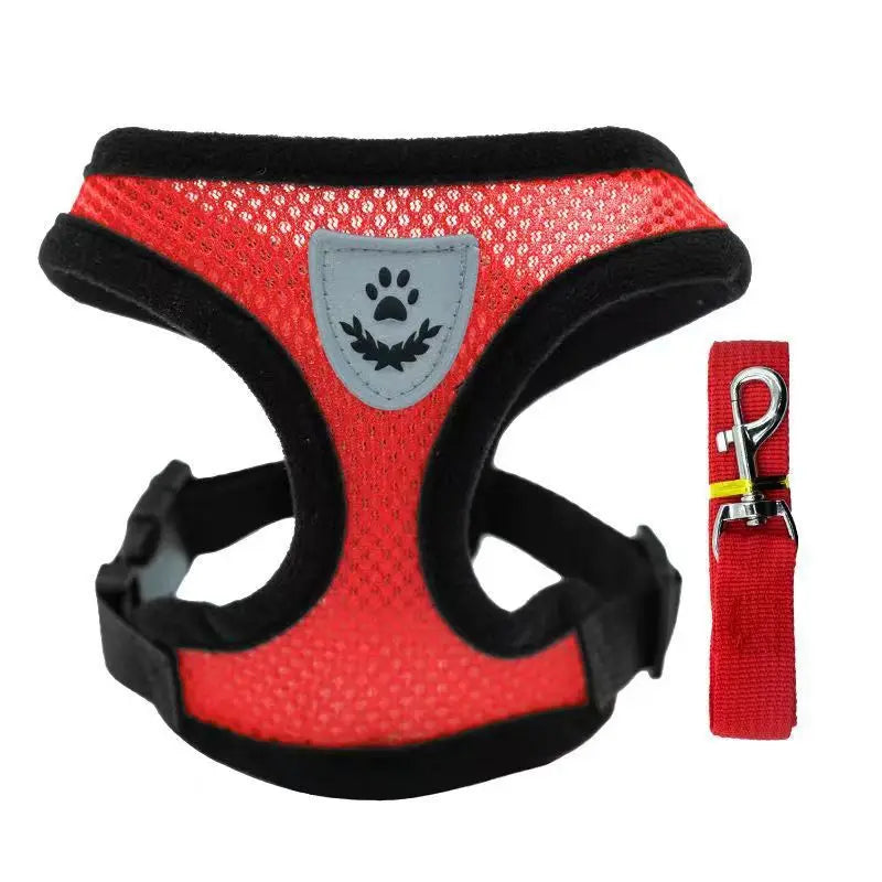 Pet Leash Undershirt Harnesses Mesh Breathable Adjustable Easy Control Reflective Undersh Medium Pet Accesrt Dog Harness Collar