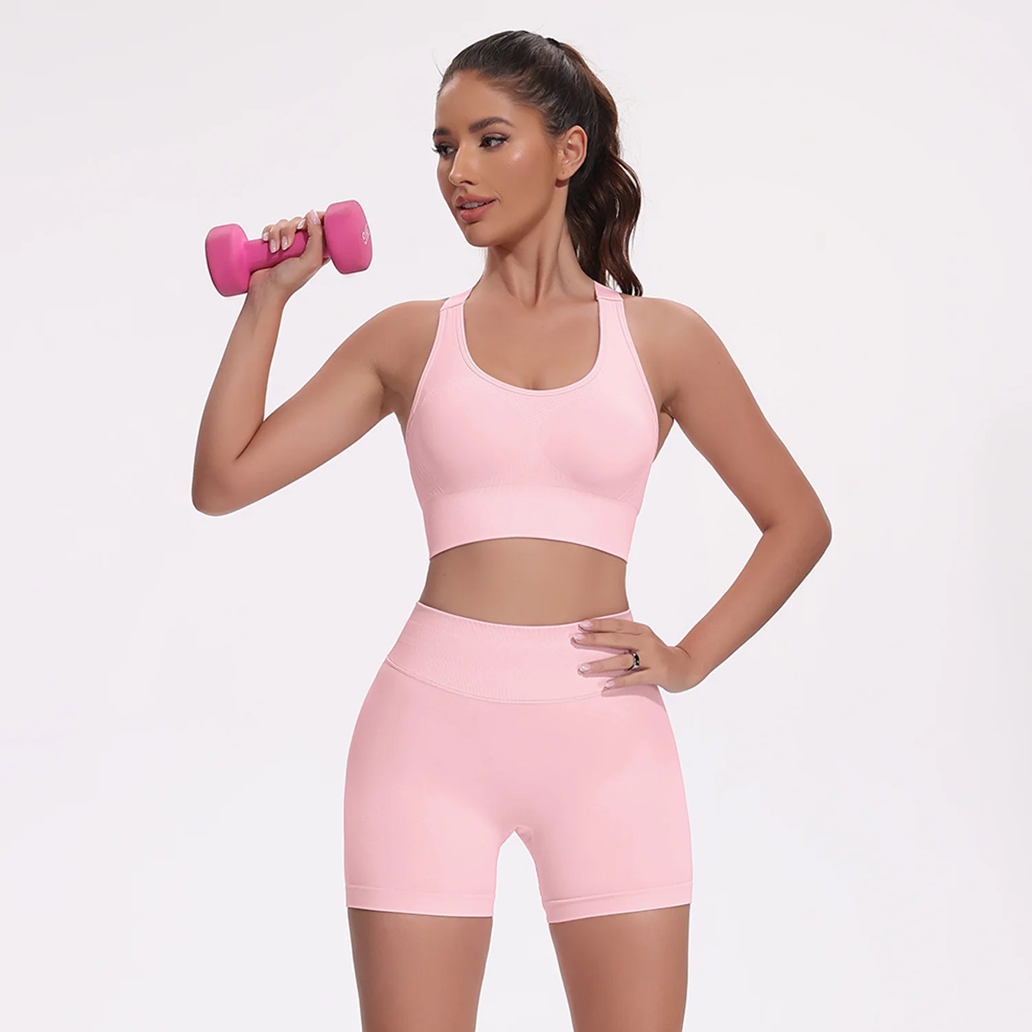 Beautiful Back Sports Bras For Women Seamless Adjustable Strap Shockproof Elastic Fitness Athletic Brassiere Slim Yoga Top
