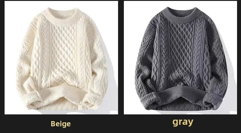 Trendy Knitted Sweater For Men Casual Round Neck Pullover Male Knitted Soft Fall Winter Fashion Long Sleeve Mens Kntwear Outwear