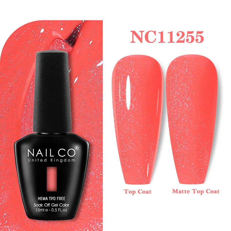 NAILCO 333 Colors Gel Nail Polish Semi Permanent Varnishes Nails Art Design Hybrid Soak Off Top Base Coat UV Gel Manicure 15ml