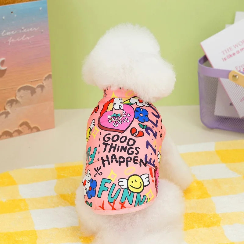 Windproof Graffiti Print Dog Vest