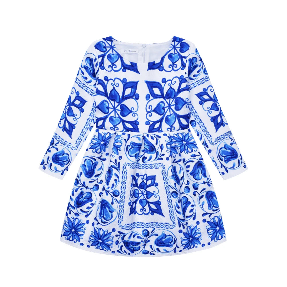 Printed Flower Casual Girls Dress