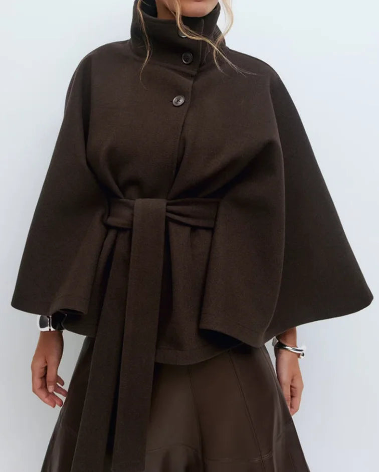 2025 Autumn Woolen Coats Women Casual Double Breasted Stand Collar Female Office Short Jackets Chic Lady Loose Street Outwear