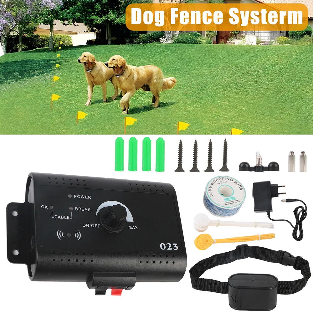 Dog Training Collar Pet Accessories Electronic Pet Fence System Containment Waterproof Electric Dog Fence Sound Shocked Collar