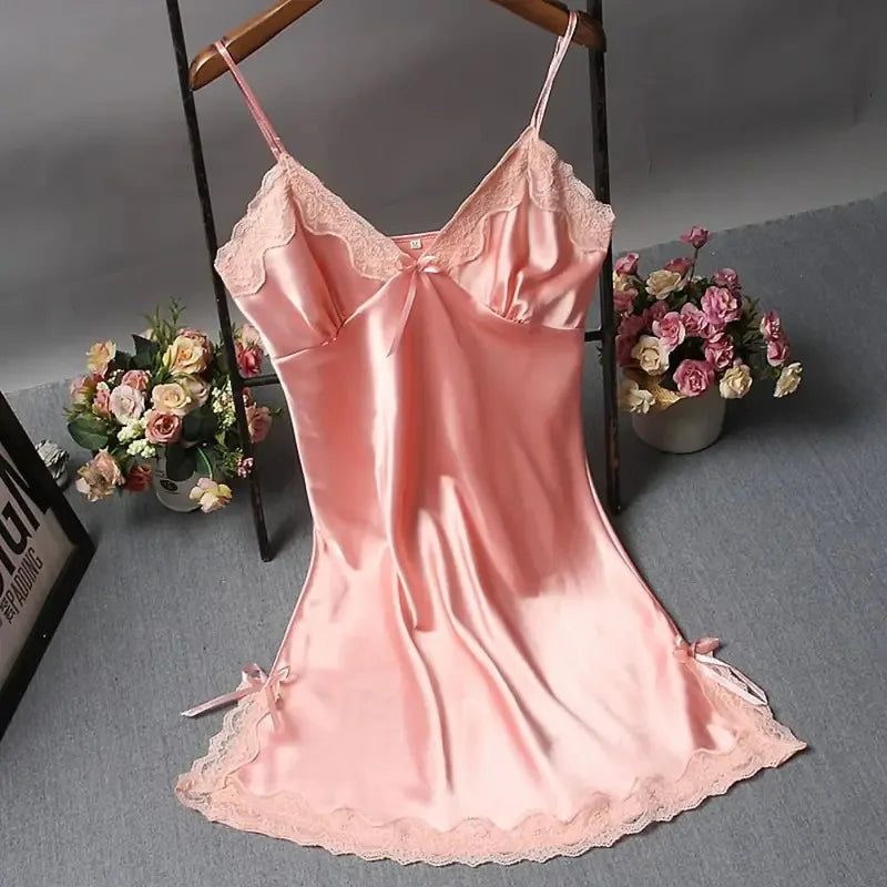 Silk Lace Camisole Nightgown Women