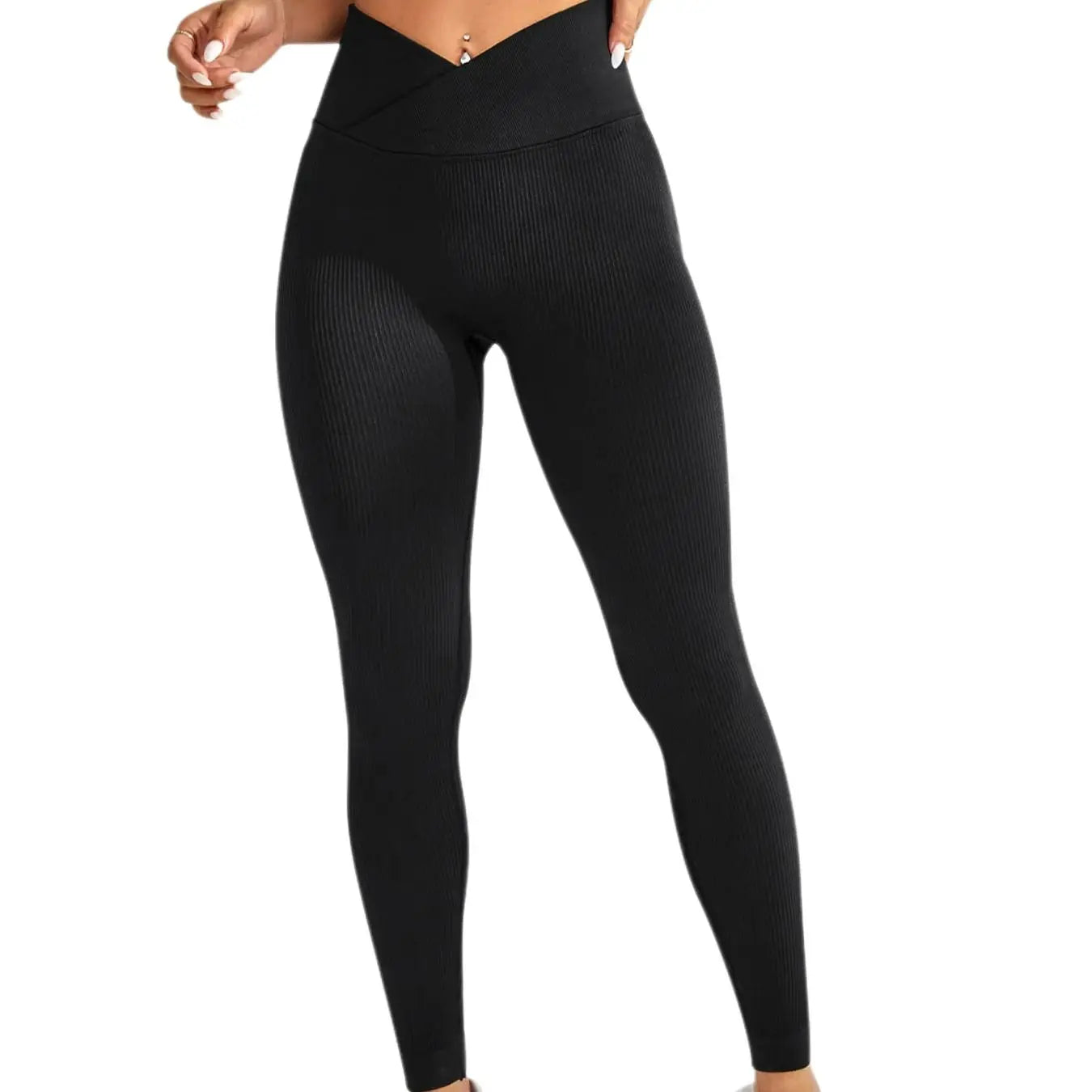 Women's Leggings Workout Cross Waist Elastic Bubble Butt Fitness Seamless Yoga Sports Tight Pants
