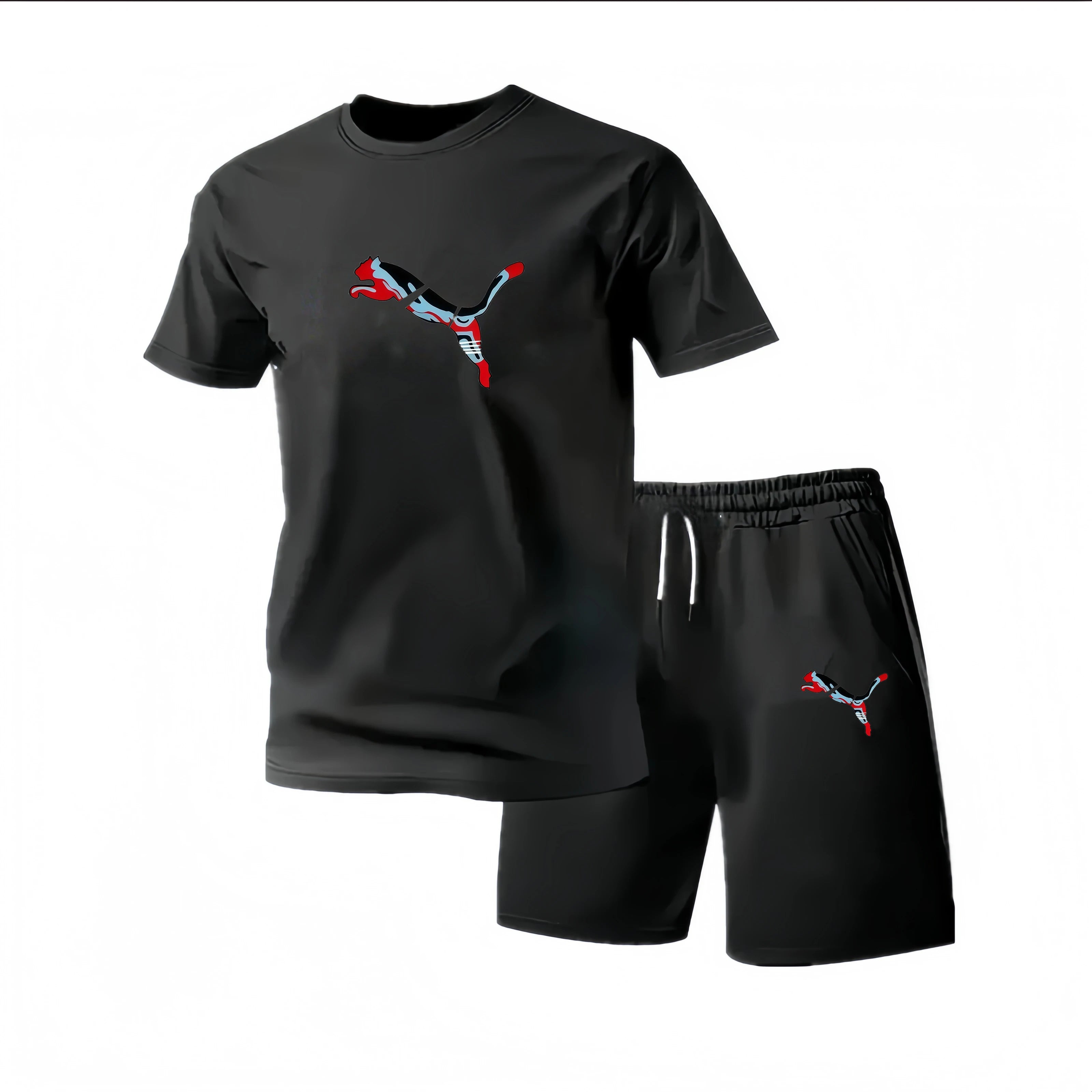 2026 Summer Fashion Men's Tracksuit T-shirt Shorts Set Leisure Short Sleeve Set Jogging Gym Suit Brand Clothing