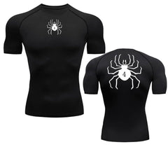 GYM Compression Tshirts Sport Workout Anime Spider Print T-shirts Mens Running Fitness Tight Summer Sportswear Rashgard Top Tees