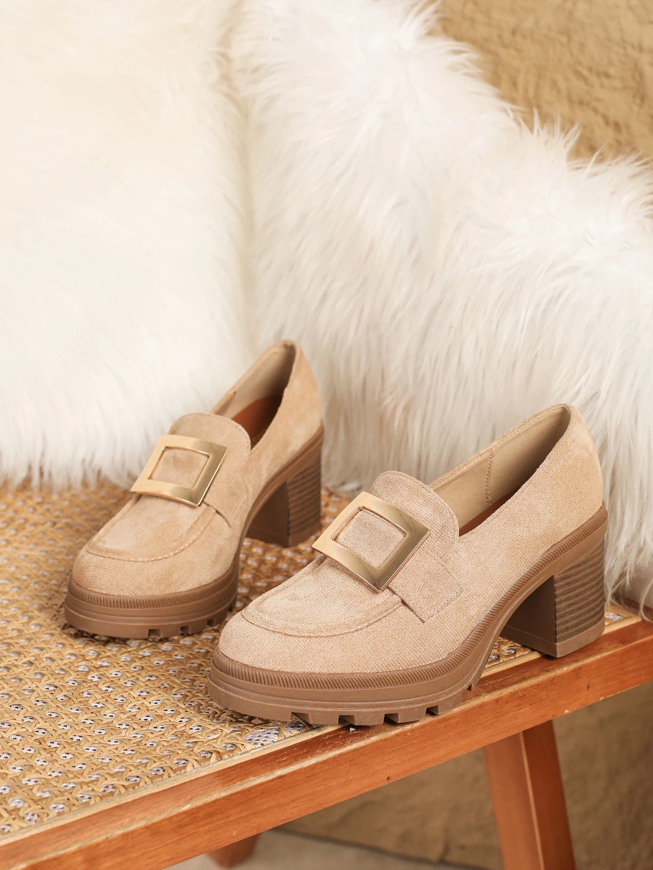 Women Retro Thick Sole Mary Jane Pumps