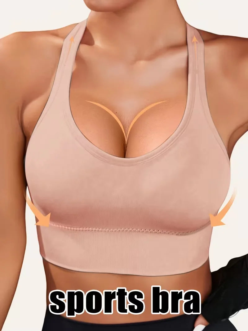 Women'S Sports Bra Without Underwire,with Cross Straps And Padding,for Yoga,Running,Fitness Activities