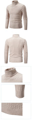 Outdoor Men's Long Sleeve Knitted Sweaters Slim Fit Turtleneck Sweater Casual Pullover Sweater Winter Basic Heavyweight Top