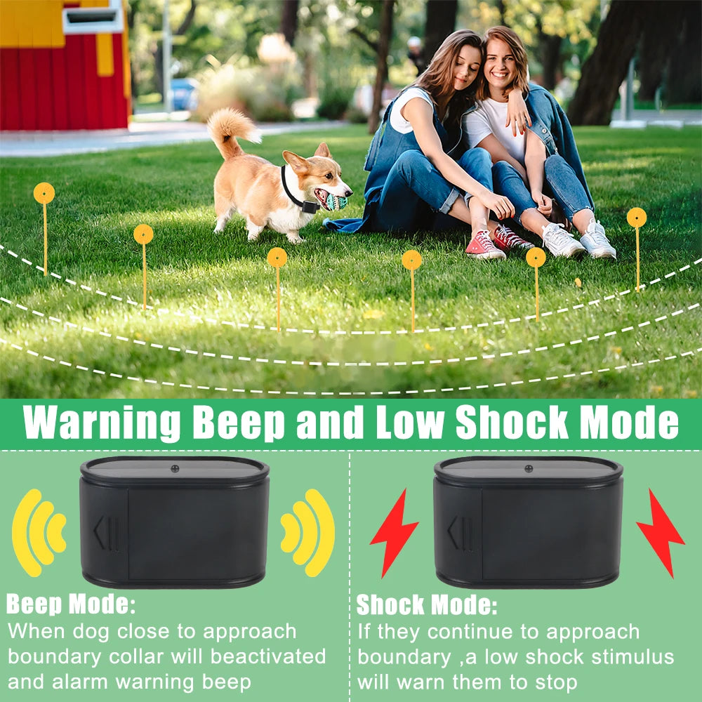 Dog Training Collar Pet Accessories Electronic Pet Fence System Containment Waterproof Electric Dog Fence Sound Shocked Collar