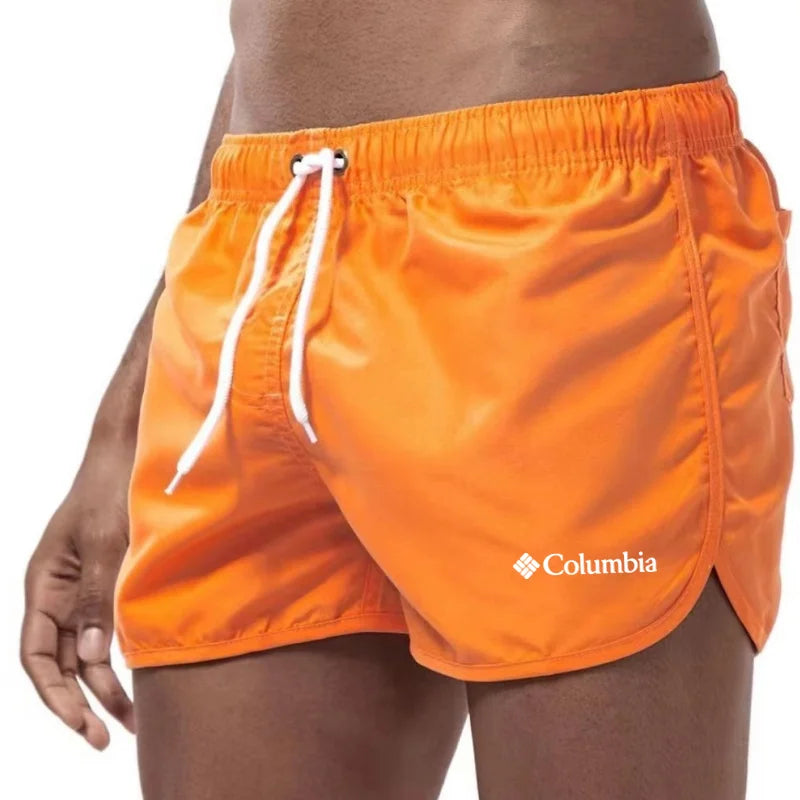 Summer Men'S Swim Shorts Trunks Quick Dry Board Bathing Suit Breathable Drawstring With Pockets For Surfing Beach
