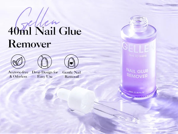 Nail Glue Remover 40ML for Press on Nails False Tips Non Acetone Gentle Nail Care Remover Supplies Solution Manicure Supply