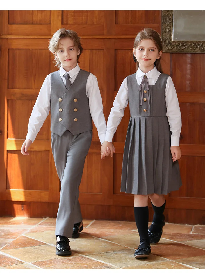 British Style Kids Vest Suit