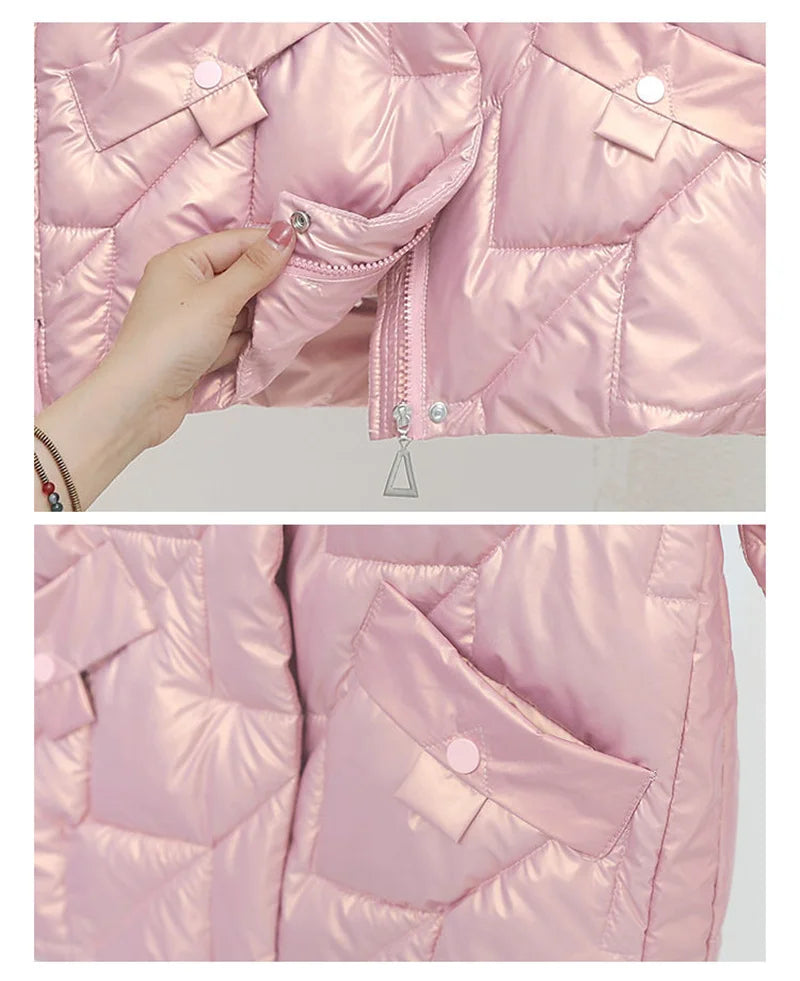Glossy Winter Cotton Padded Parka