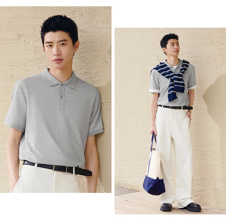 Semir Polo Shirt Men Moisture Wicking Solid Color Short Sleeve T-Shirt 2025 Summer New Slim Fit Top for Active Wear