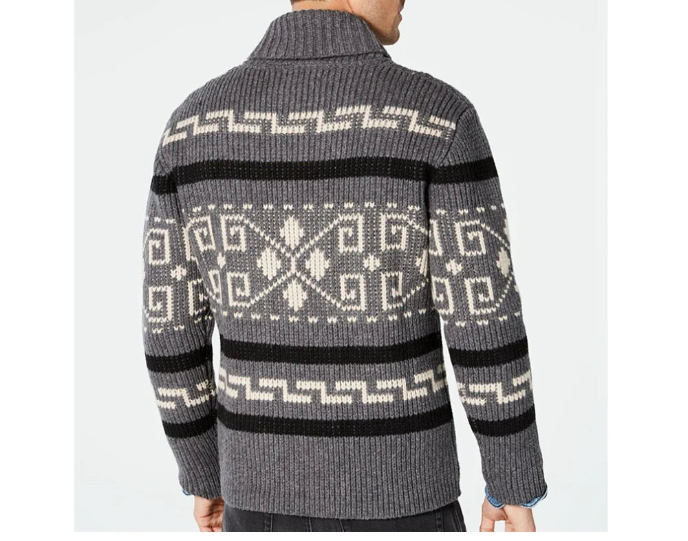 Winter Men's Cardigan Sweaters Fashion Male Knitted Sweater Thermal Warm Coats Casual Man Cashmer Lapel Knitted Jackets Clothing