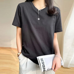 Loose Cotton Summer Tee Women