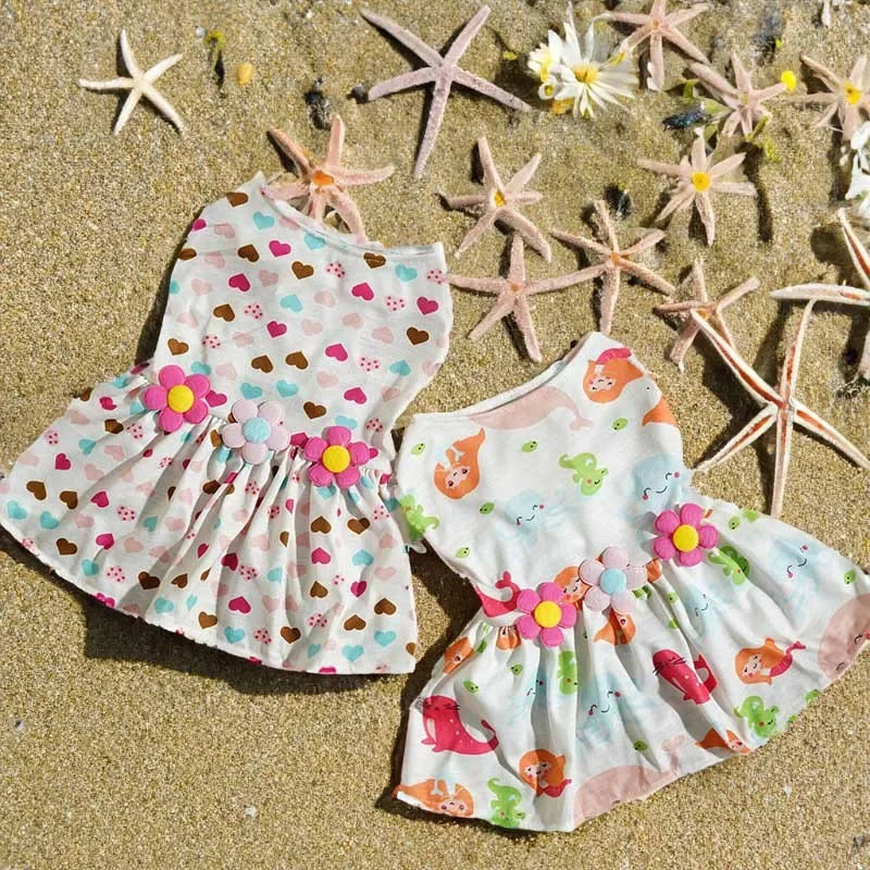 Adorable Printed Puppy Summer Dress