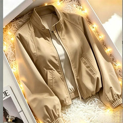 Women's Coat Tops 2026 Spring Autumn New Jacket Fashion Stand Up Collar Short Thin Casual Jacket Tops Assault Outerwear Female